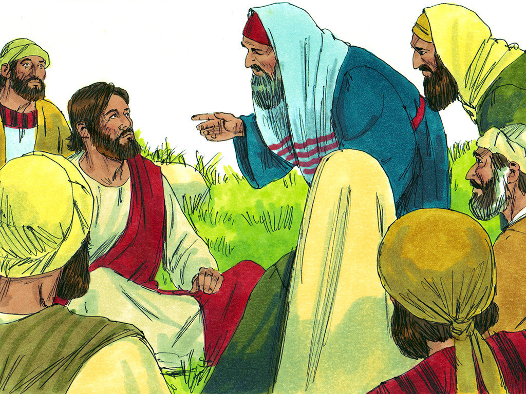 Jewish Elders tell Jesus that the Centurion is worthy of having his slave healed by Jesus.