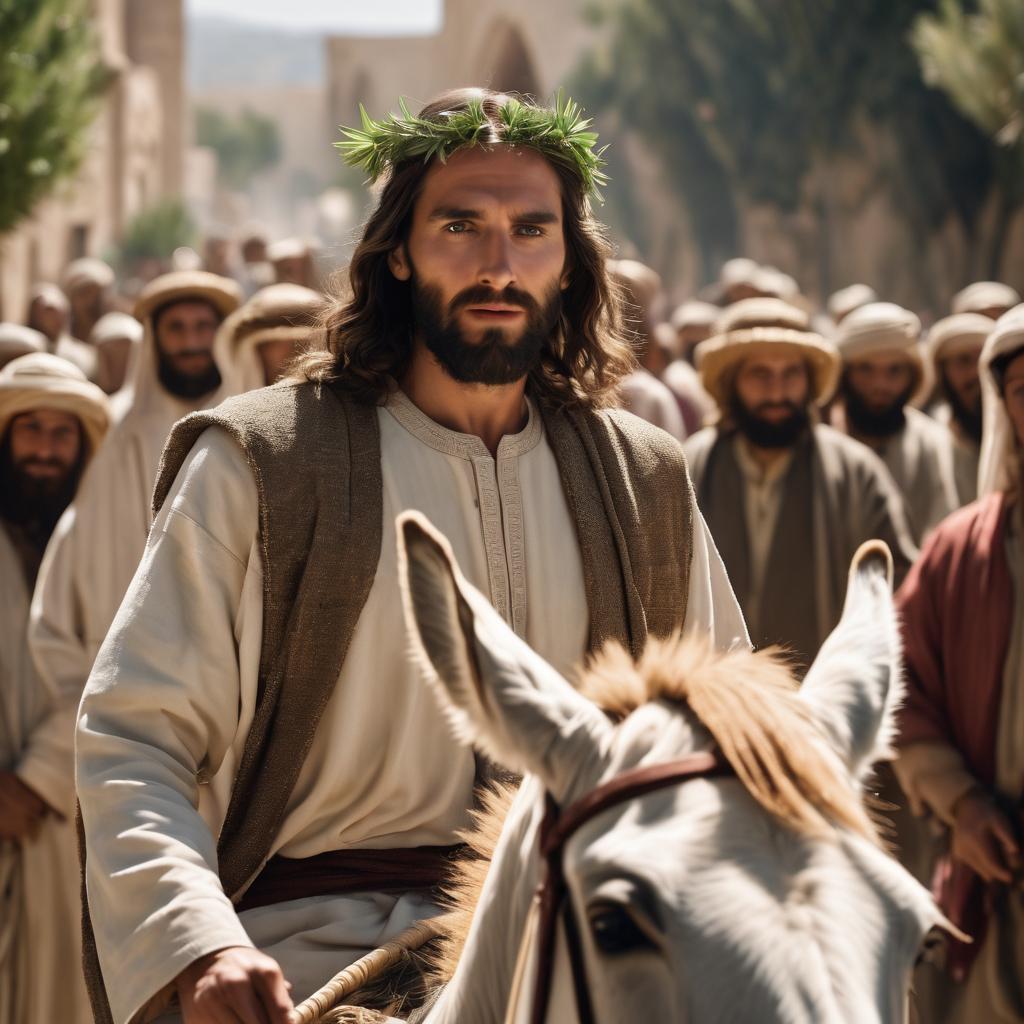 What is Palm Sunday? Its people celebrating the arrival of Jesus to Jerusalem on a donkey.
