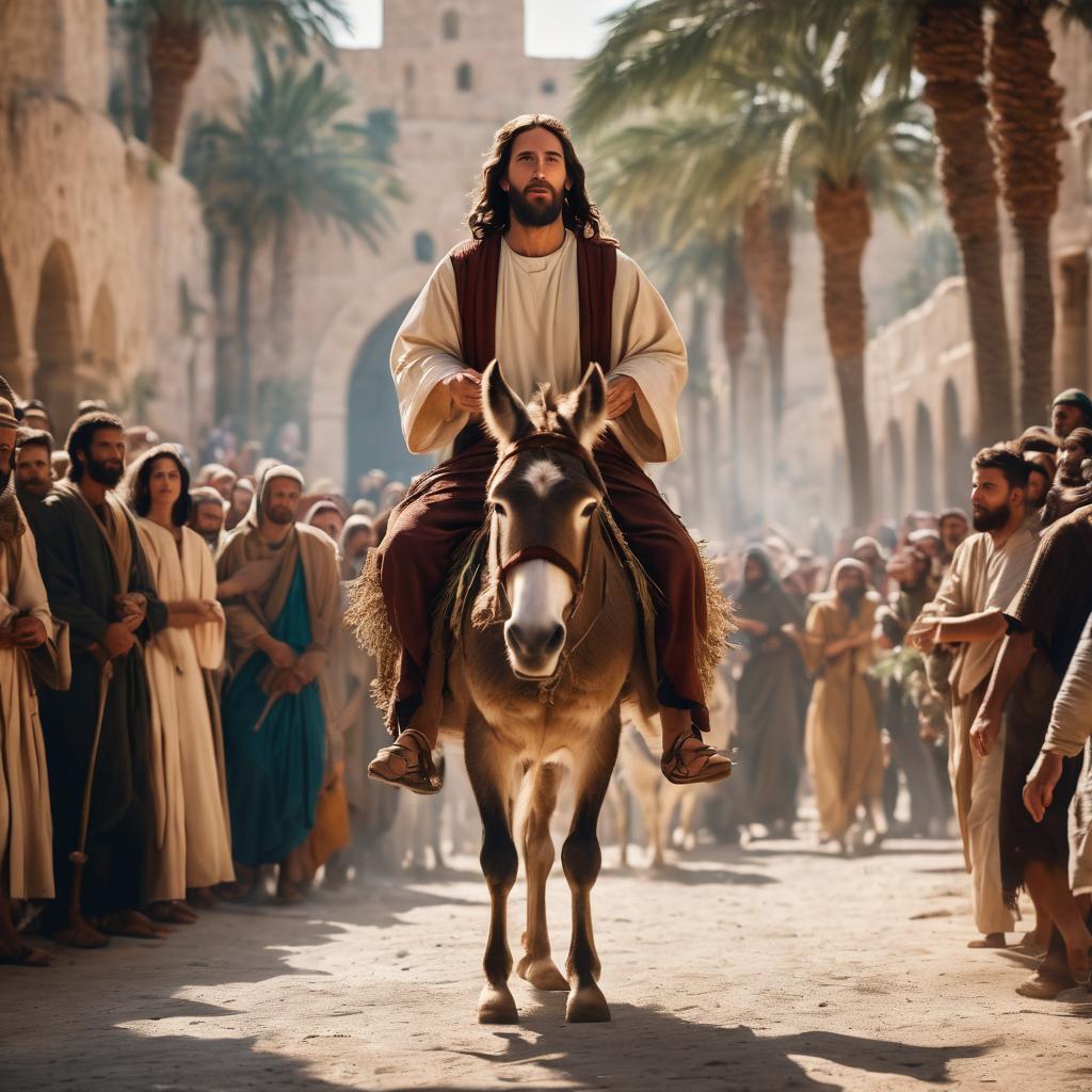 What is Palm Sunday? Its the day Jesus entered Jerusalem on a donkey while crowds worshipped Him with palm branches and shouts of "Hosanna!"